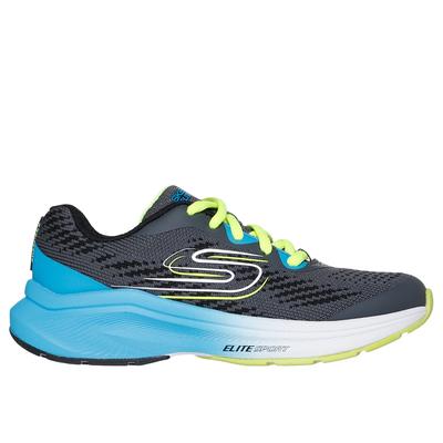 Skechers Boy's Elite Sport Stride Sneaker | Size 7.0 | Charcoal/Blue | Textile/Synthetic | Machine Washable