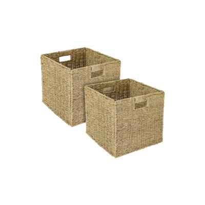 HMF Aufbewahrungskorb, Korb geflochten aus Seegras, 2er Set, passend für Kallax, 32 x 34,5 x 32 cm Image