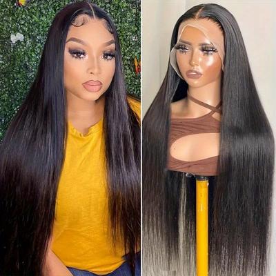 TEMU European & Wig - Top Selling 13x4 Lace Front Hairpiece For Women, Elegant Natural Look Hair Extension For All , Versatile Styling & , Hair Wig Image