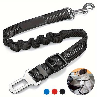 TEMU Travel Dog Seat Belt - Adjustable Car Safety Harness With Leash For Nylon Image