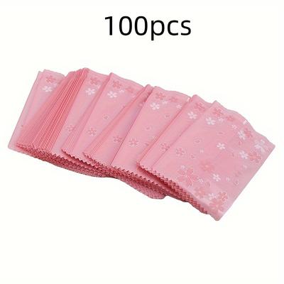 TEMU 100pcs Frosted Self-adhesive Cellophane Bags, Self Seal Biscuits Packing Plastic Baker's Bags, Snow Bag, Machine Sealing Mooncake Bag, Egg Yolk Cookie Bag, Packaging Supplies Image