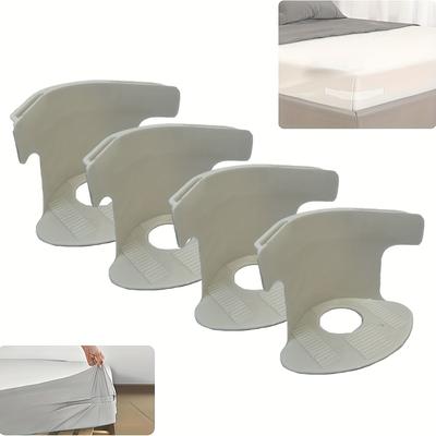 TEMU 4pcs Invisible Sheet Holder For Home Use, Versatile Clip To Hold Sheets In Without Pins Invisible Sheet Holder Bed Cover Holder Safe Sheet Sheet Anti-shift Fixture Image