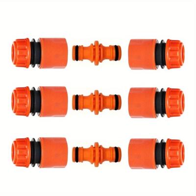TEMU 9pcs/set Garden Hose Connectors And Accessories Plastic Garden Hose Faucet Connectors Kit Hose Hose Connectors 1/2 End Quick Hose Connectors Watering Equipment Image
