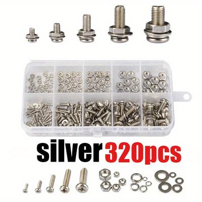 TEMU 320pcs Screw Assortment Kit M2 M2.5 M3 M4 M5 Head Screws Nuts And Bolts Image