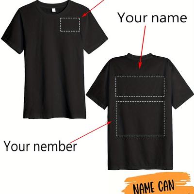 TEMU Customizable Photo/text/logo T-shirts - Personalized Family Portraits, Geometric Print Short Sleeve Round Neck Casual Tees For , Summer Machine Washable Custom Gift Apparel, Cute Shirts Image