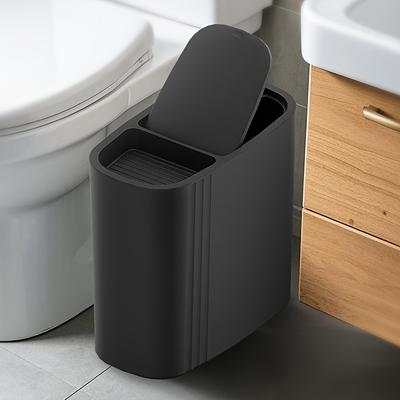 TEMU 3.43 Gallon Small Trash Can, Plastic, Press-top, Odor Sealing, With Removable Lid, Dented Design, For Bathroom, Kitchen, Bedroom, Office, Rv Image