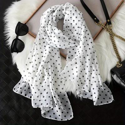TEMU Fashion Printed Dot Scarf Women Lady Bandanas Beach Towels Summer Wrap Female Foulard Image