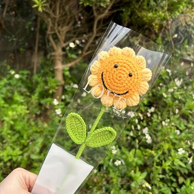 "TEMU 6pcs Sunflower Crochet Bouquet - Handmade Knit Flowers With , "love" - Ideal For Valentine's Day, Day, Teacher Appreciation, And Home Decor, Bouquet Accessories" Image