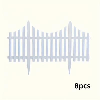 TEMU 12pcs/8pcs Decorative Fence, Create Your , Yard Decoration, Outdoor Decoration Flooring//4th Of Jul Image