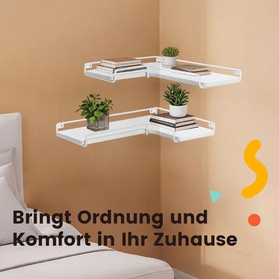 TEMU L-shaped Corner Shelf, 2pcs Set, Wall Shelf, Living Room, Bedroom, Kitchen, Modern, Standing Shelf Image