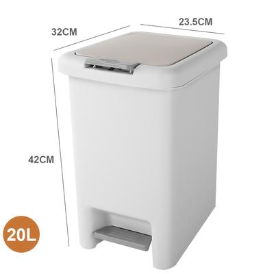 TEMU Oval Pc Waste Paper Basket With Quiet Lid, For Bathroom, Living Room, Kitchen, Bedroom, Large Capacity Pedal Opening Mechanism - Elegant Design Trash Can With Foot Pedal Image