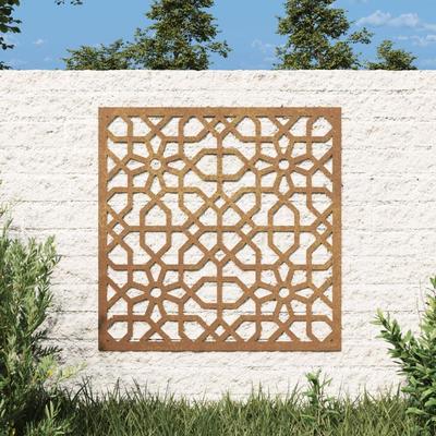 TEMU Corten Steel Garden Wall Decoration With Moorish Design, Dimensions 55x55 Cm, A Mysterious Exotic Atmosphere. Image