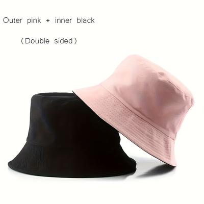 TEMU 1pc Fashionable Double Sided Wearable Bucket Hat Bucket Hat For Men And Women Polyester Non-stretch. Hand Washable - Perfect Outdoor Fishing Hat, Camping, Hiking, Mountaineering. Image