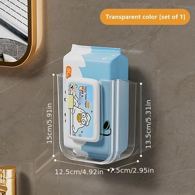 TEMU Wall-mounted Tissue Holder - Large Opening, Strong Adhesive, Space-saving Bathroom Organization Design. Image