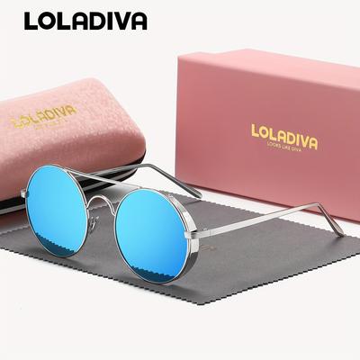 TEMU Loladiva Unisex Casual Metal Glasses, Pc , With Case And Cloth, Anti-reflection, Decorate Lens For Men, Women Image