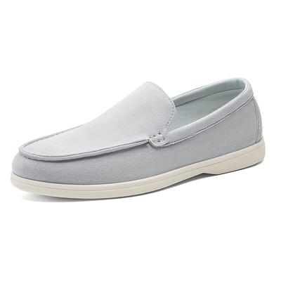 TEMU Men's British Style Loafers - Classic Retro Business Casual Shoes, Lightweight & Comfortable Slip-on, Upper, Rubber Sole, Wear, Beige, Outdoor & Casual Attir Image