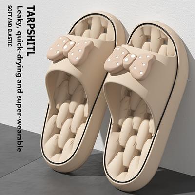 TEMU Ladies' Quick-dry Slippers For The Bathroom And Home, Soft, Comfortable, And Durable Beach Sandals - Stylish Thick-soled Outdoor Shoes Suitable For Couples. Image