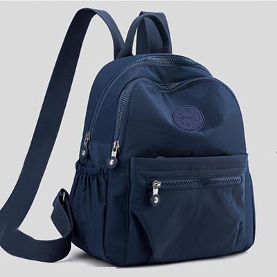 TEMU Women's Casual Backpack, Black Nylon, Oxford Cloth, Zipper Closure, Polyester Lining, Adjustable Shoulder Strap, No Printing, With Tassel, For Going Out Image