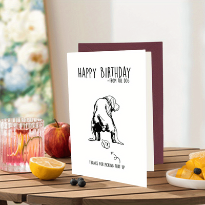 TEMU Adorable Dog-themed Birthday Card - Family & , Everyday Office Supplies Image