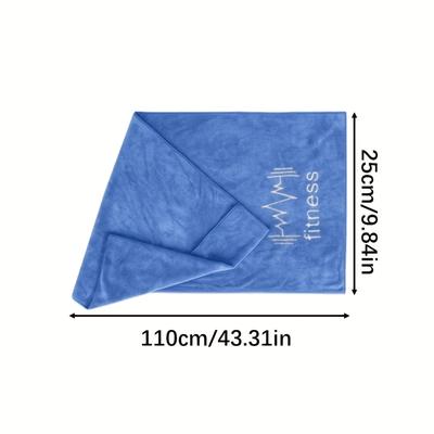 TEMU Quick-dry Fitness Towel - Soft, Sweat-absorbent For Gym, Training & Running - Lightweight & - Gray/blue With Heartbeat , Workout Accessories Image