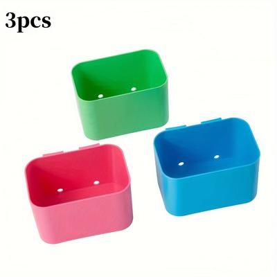 TEMU 3-pack Hanging Planter Pots With Drainage Holes, Lightweight Plastic Rectangular Window Containers For Indoor Plants, Secure On Balcony Safety Rails Image