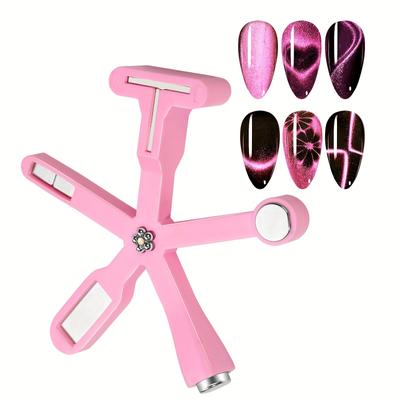 TEMU 6 In 1 Cat /led Gel Nail Magnet Plates For Manicure Art Design, High-quality, Suitable For Cat Eye Gel Polishing, Magnet Tool Image