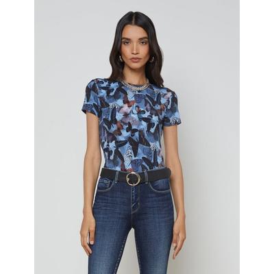 Ressi Fitted Tee - Blue - L'Agence Tops
