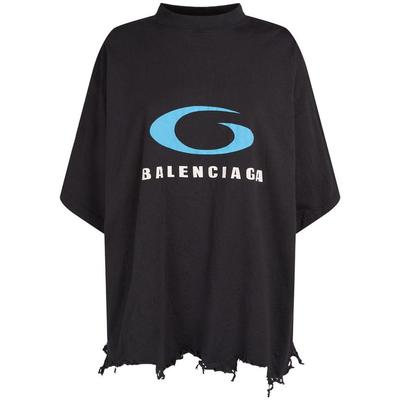 Loop Sports Icon Cropped T-Shirt - Black - Balenciaga Tops