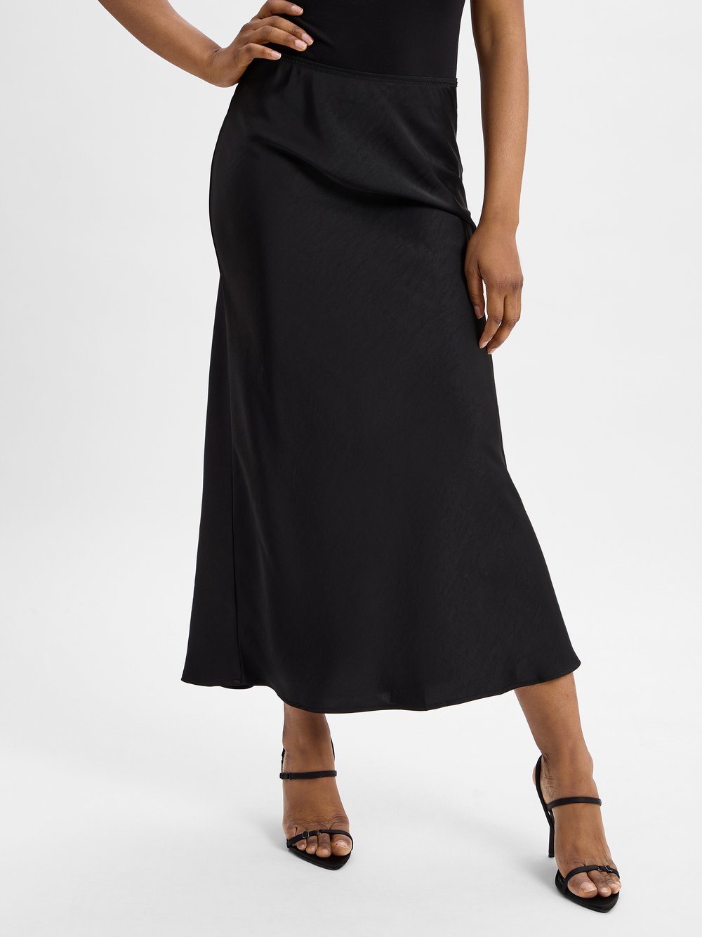 Neo Noir Satin-Maxirock Damen schwarz, 36