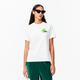 Lacoste Womens Floral Print Cotton T-shirt in White - Size 6 UK | Lacoste Sale | Discount Designer Brands