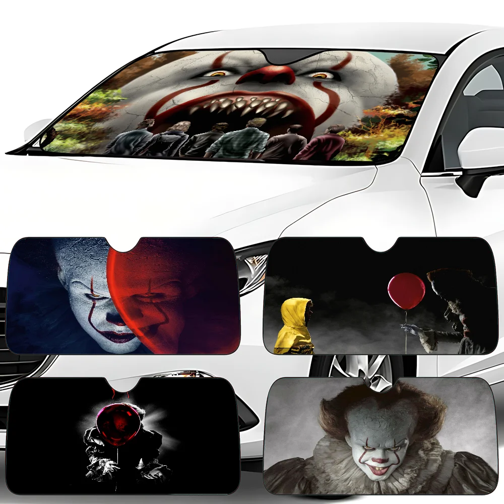 S-Stephens Kings II-T Auto-Sonnenschutz, Windschutzscheibe, Frontscheiben-Visier, 70 x 130 cm, Sonnenblende, Solar-Schutz, kariert, Geschenk, Neuheit, Auto Image