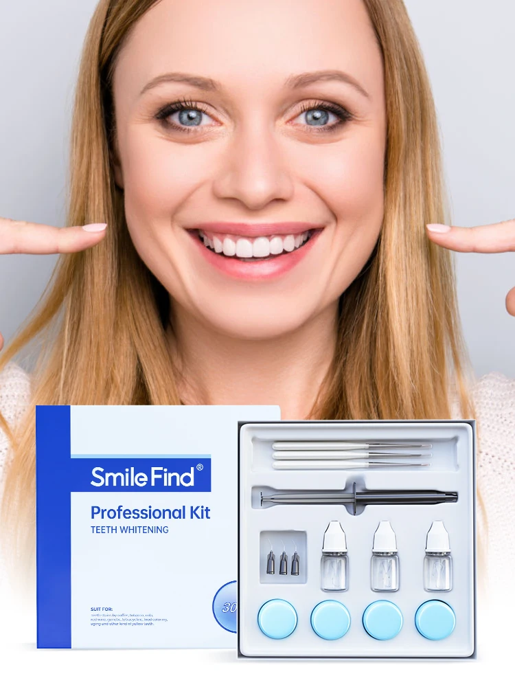 Zahnaufhellungsset, professionelles Zahnaufheller-Mittel, Kaltlicht-Aufhellungsinstrument, Zahnaufhellung, Zahnaufhellungsset Image