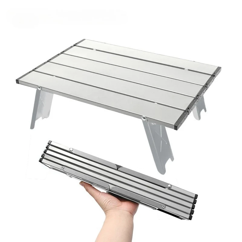 Leichter Rolltisch, zusammenklappbar, für Rucksackreisen, Angeln, Picknick, Grillen, Outdoor-Tisch, Aluminium, Wohnzimmer-Esstisch