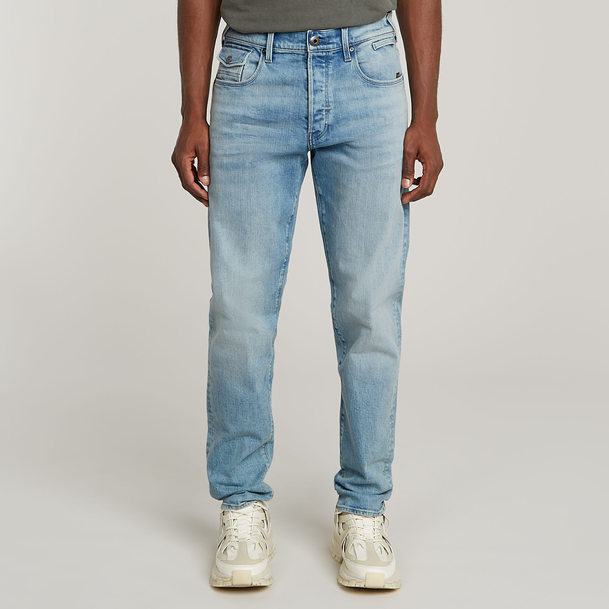 Tapered-fit-Jeans G-STAR "Morry FWD 3D Regular Tapered", Herren, Gr. 33, Länge 34, blau (vintage uniform blau), Denim/Jeans, Obermaterial: 99% Baumwolle, 1% Elasthan, gerade, unten schmal normal, Jeans
