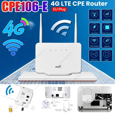 CPE106-E EU-Stecker 4G LTE CPE-Router 300 Mbit/s 4G-Router Hotspot Wireless Modem Externe Antenne Image
