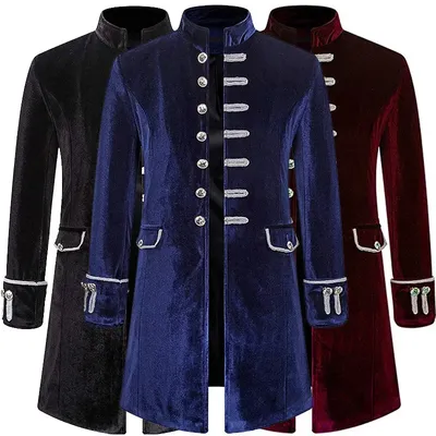 Cosplay mittelalter lichen Piraten Kostüm Herren Samt Gothic Steampunk viktoria nischen Gehrock Image