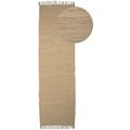 Teppich CARPETFINE "Kelim Chindi uni, auch als Läufer", beige, B:80cm H:5mm L:300cm, Baumwolle, Teppiche, Wendeteppich, reine Baumwolle, handgewebt, Uni-Farben, mit Fransen