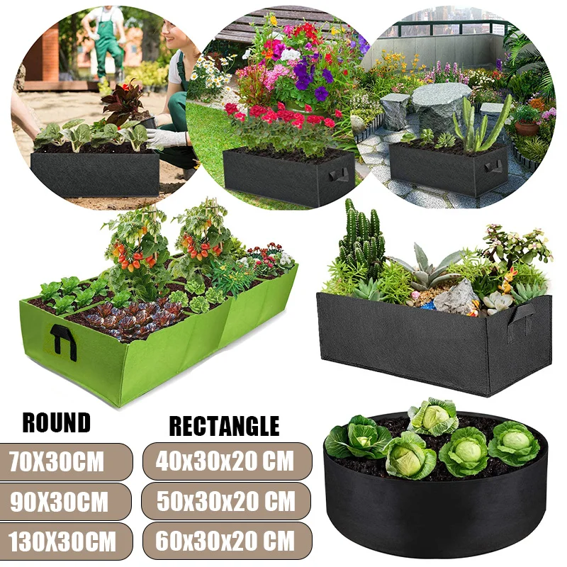 Garten-Blumen-Pflanzer, erhöhtes Pflanzenbett, erhöhte Gemüsebox, Pflanzung, Wachstumsbeutel, Kindergarten-Pflanztopf, Blumenbehälter für den Außenbereich Image