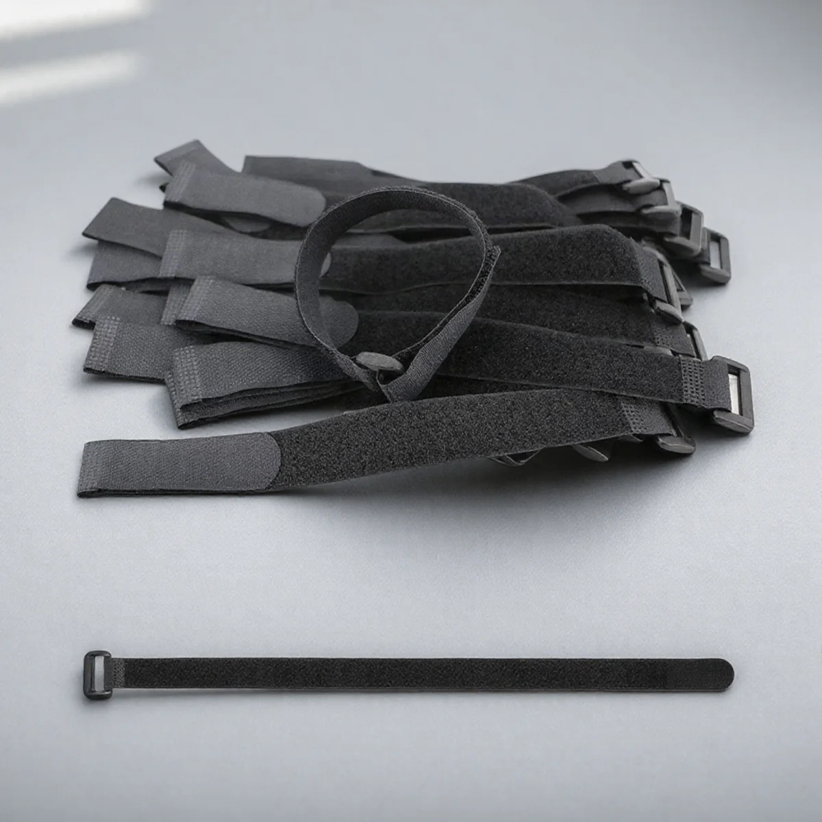 10 Stück verstellbare Klettbänder, Nylon-Kabelbinder, wiederverwendbare Befestigung, Mehrzweck-Draht-Organizer, Aufbewahrungslösungen Image