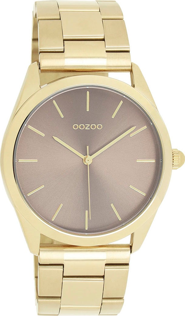 Quarzuhr OOZOO, gold (goldfarben, beige), Armbanduhren, Damen, Quarzuhr, Armbanduhr, Damenuhr, Herrenuhr, Edelstahlarmband, analog