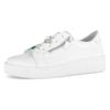 Plateausneaker GABOR, Damen, Gr. 36, weiß, Kalbsleder, unifarben, casual, Schuhe, Freizeitschuh, Halbschuh, Schnürer mit edlen Schmuck-Tiermotiven