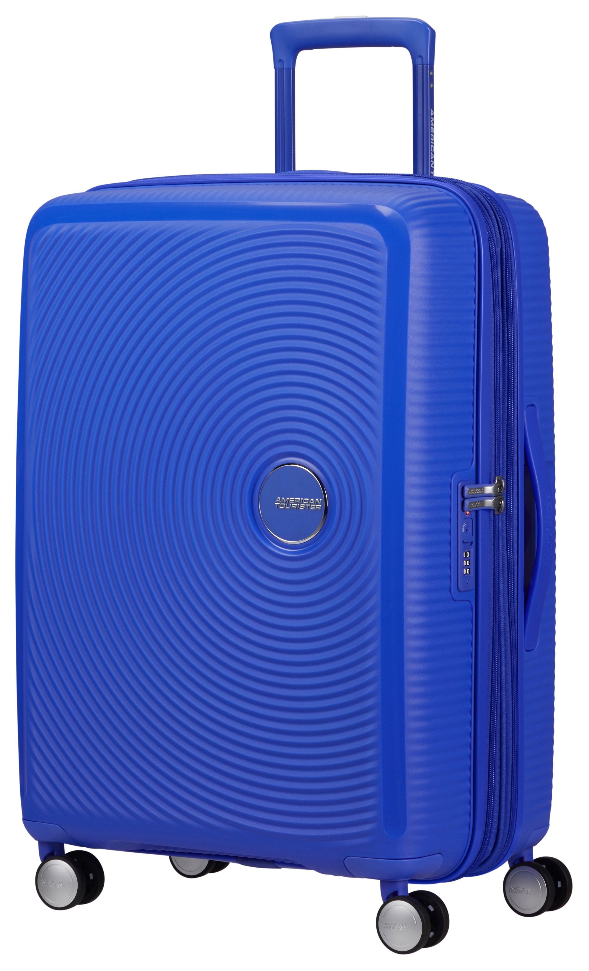 Hartschalen-Trolley AMERICAN TOURISTER "SOUNDBOX, in verschiedenen Farben und Größen", Gr. B/H/T: 47cm x 67cm x 29cm 71,5 l, blau (cobalt blau), Polypropylen, unifarben, Koffer, Reisekoffer Trolley Aufgabegepäck TSA-Zahlenschloss Volumenerweiterung Image