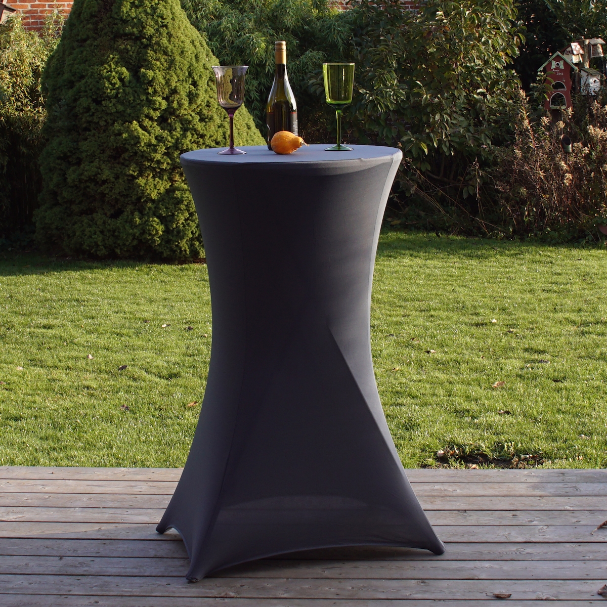 Baumarktplus Stehtisch mit anthraziter Husse klappbar Ø 60cm Bistrotisch Klapptisch Biertisch Image