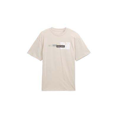 TOM TAILOR DENIM Herren Relaxed Fit T-Shirt mit Print, grau, Uni, Gr. L Image