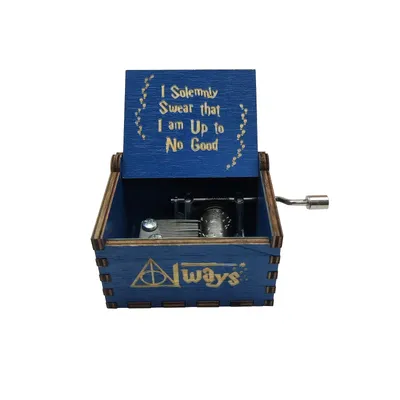 Mini Music Box Wooden Antique Carved Hand Cranked Classic Theme Music Can for Birthday Party Gifts