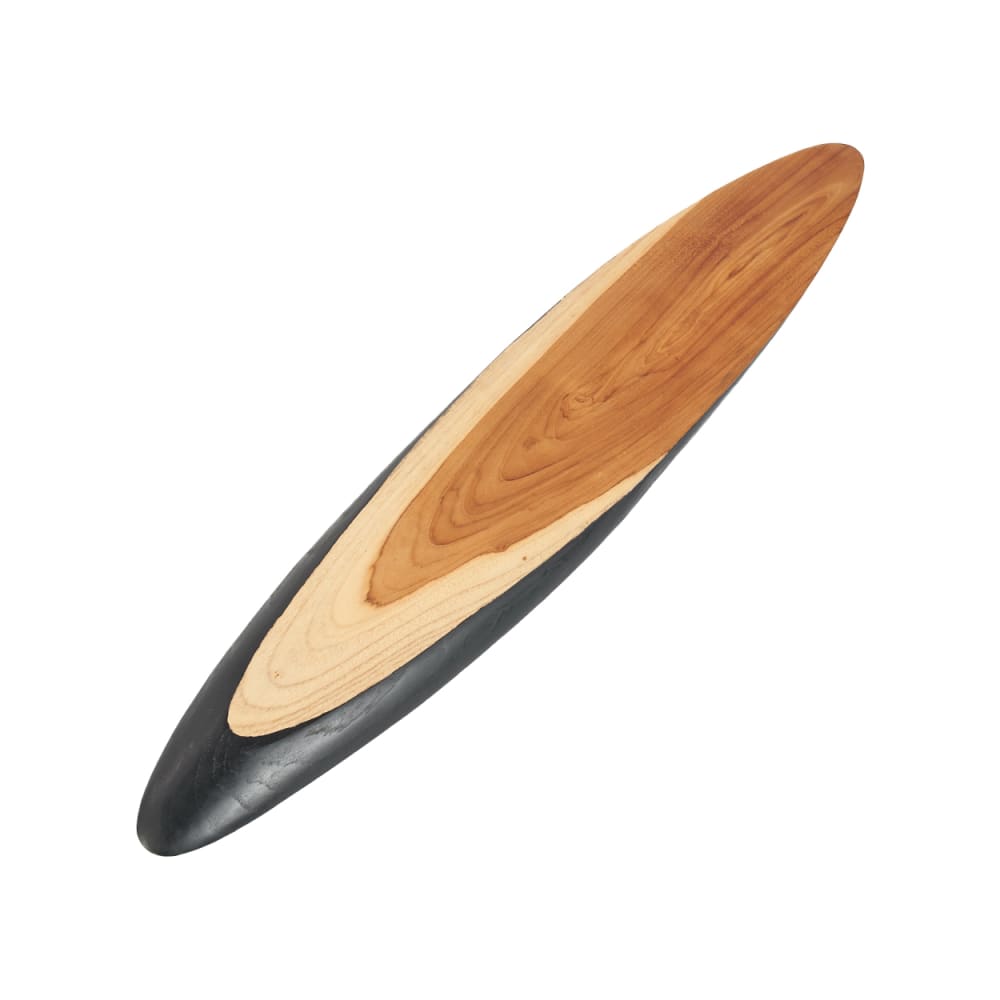 Assiette à tapas en bois de teck noire naturelle 100x17x3 cm