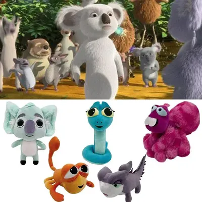 5pcs New Back to the Outback Plush Toy Movie Frank Maddie Soft Cartoon Stuffed Koala Lizard Doll