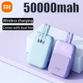 Xiaomi 50000mAh Mini Power Bank wireless magnetico Cavo di ricarica integrato Batteria portatile a