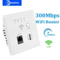 Router WiFi wireless 300Mbps Presa WiFi wireless 2.4Ghz Relè AP RJ45 Presa USB intelligente Ripetitore WIFI a parete incorporato di alimentazione 220V