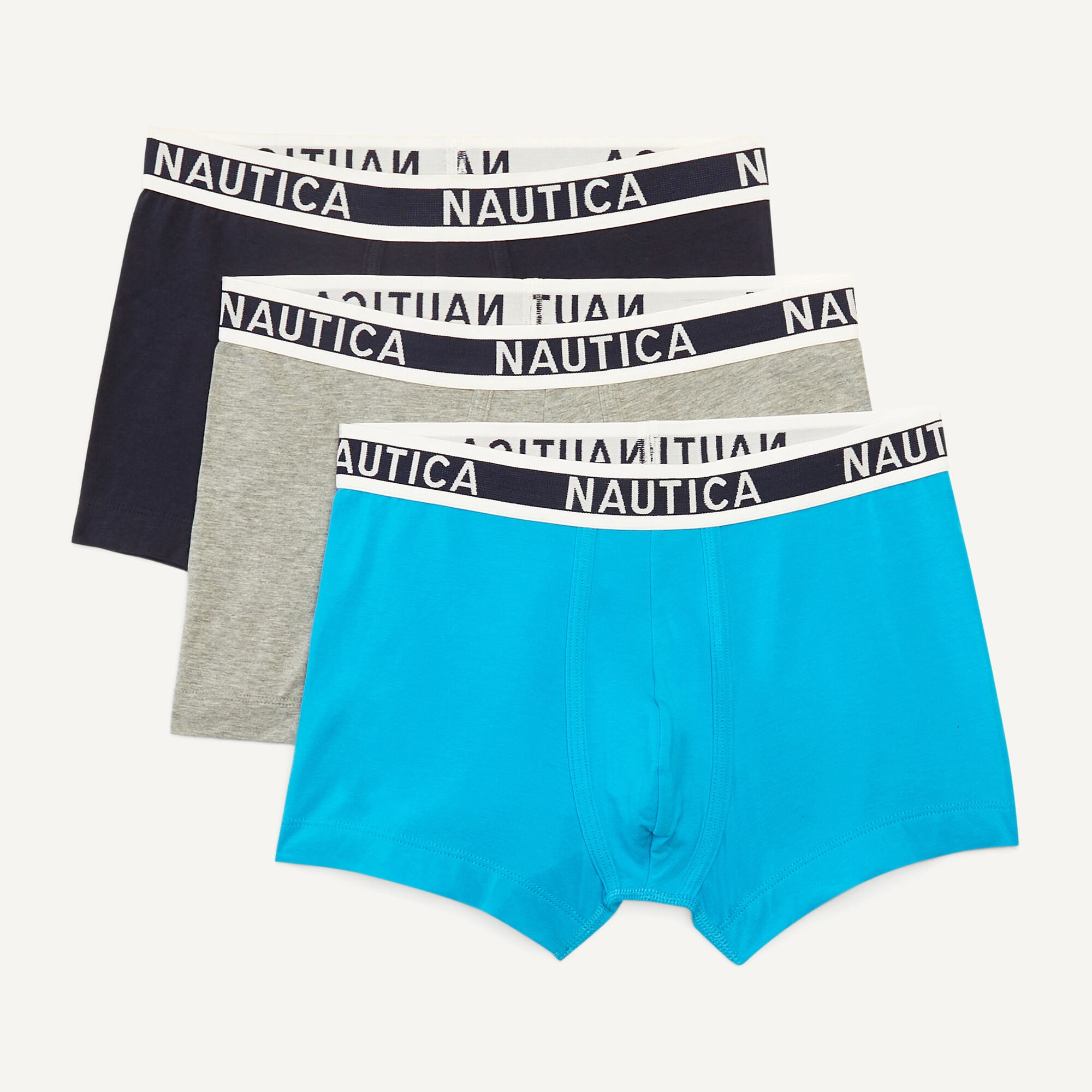 Nautica Men's Stretch Cotton Boxer Trunks, 3-Pack 483 (Turquoise), M